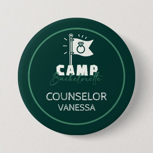 Camp Bachelorette Ronde Button 7,6 Cm (Voorkant)