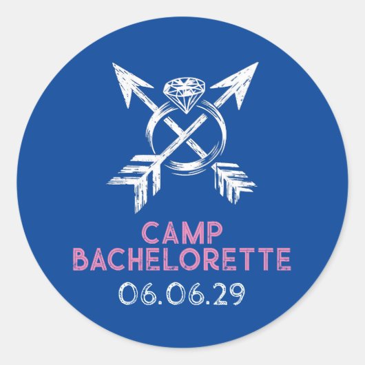 Camp Bachelorette Ronde Sticker (Voorkant)