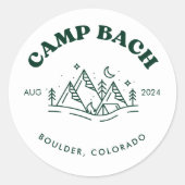Camp Bachelorette Ronde Sticker (Voorkant)