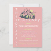 Camp Bachelorette Roze Berg Meisjes Weekend Kaart (Achterkant)