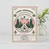 Camp Bachelorette rustieke bosrijke berg Kaart (Staand voorkant)