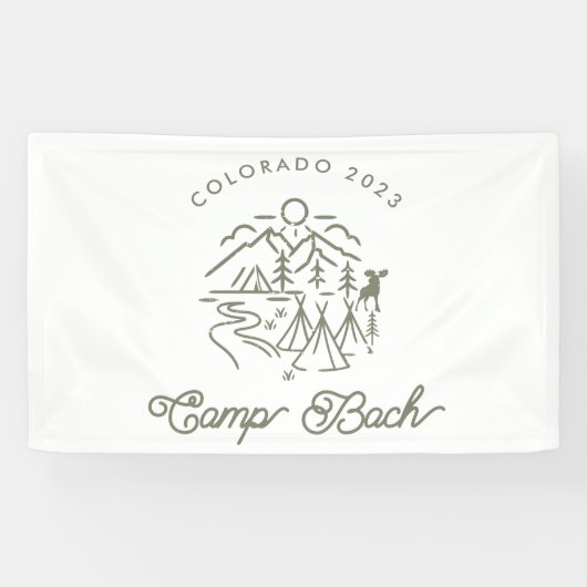 Camp Bachelorette-spandoek/ achtergrond  Spandoek (Horizontaal)