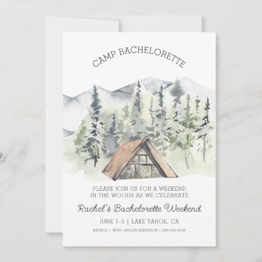 Camp Bachelorette uitnodiging (Voorkant)
