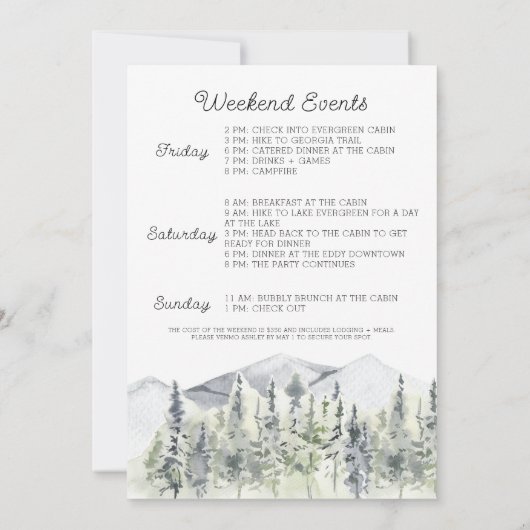 Camp Bachelorette uitnodiging (Achterkant)