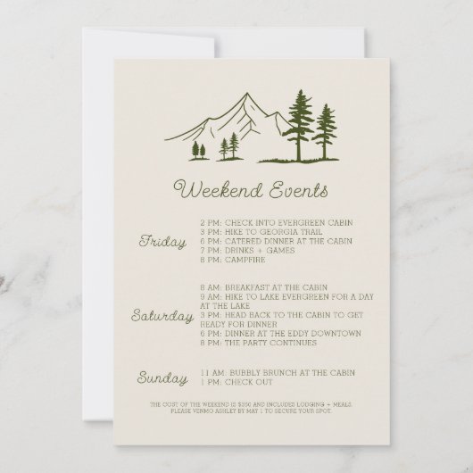 Camp Bachelorette uitnodiging (Achterkant)