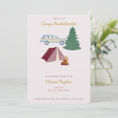 Camp Bachelorette uitnodigingen (Staand voorkant)