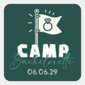 Camp Bachelorette Vierkante Sticker (Voorkant)