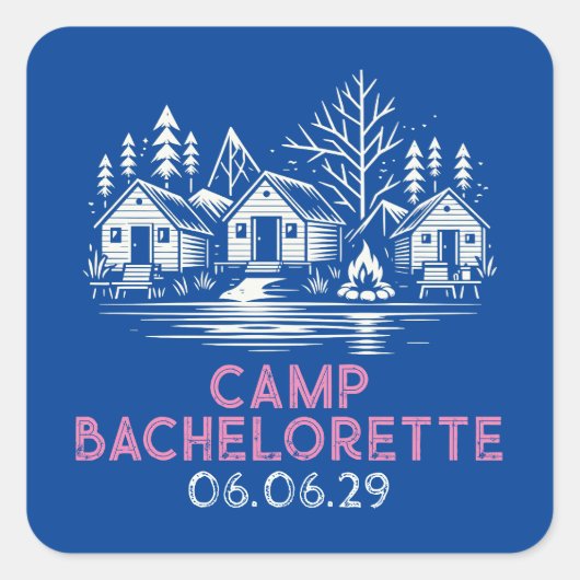 Camp Bachelorette Vierkante Sticker (Voorkant)
