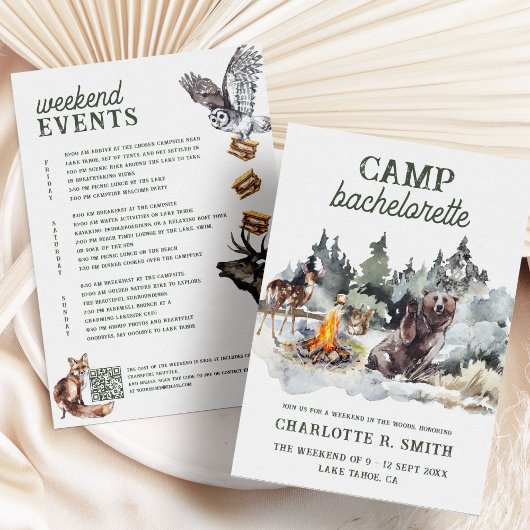 Camp Bachelorette Weekend Route Modern Party Kaart