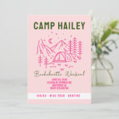 Camp bachelorette weekend uitnodiging (Staand voorkant)