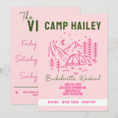 Camp bachelorette weekend uitnodiging (Voorkant / Achterkant)
