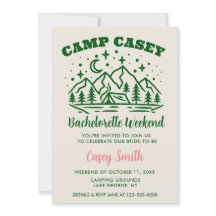 CAMP BACHELORETTE WEEKEND Uitnodiging