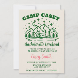 CAMP BACHELORETTE WEEKEND Uitnodiging