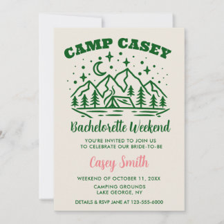 CAMP BACHELORETTE WEEKEND Uitnodiging