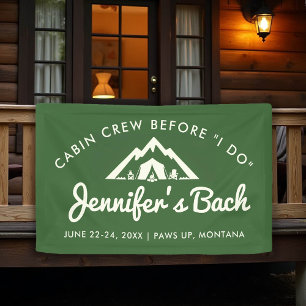 Camp Bachelorette Welkom Teken Groene Minimaist Spandoek