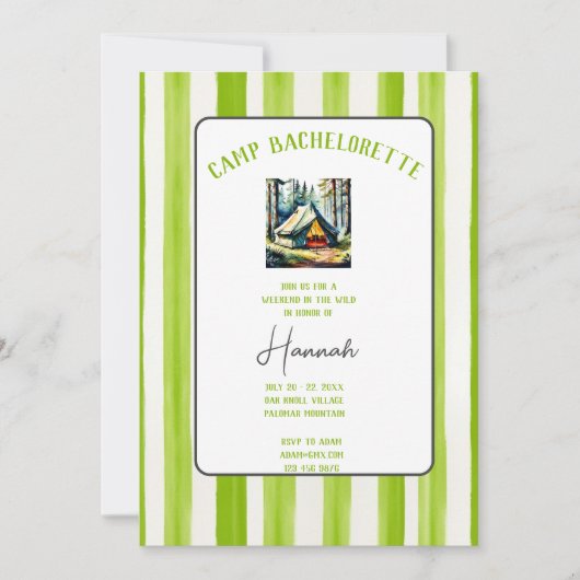 Camp Bachelorette Wild in het Bossen Weekend Kaart (Voorkant)