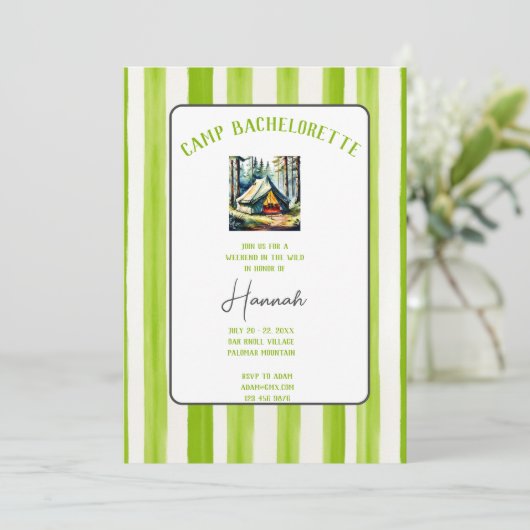 Camp Bachelorette Wild in het Bossen Weekend Kaart (Staand voorkant)