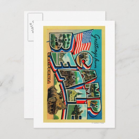 Camp Beale, Californië - grote letterscènes Briefkaart (Voorkant / Achterkant)