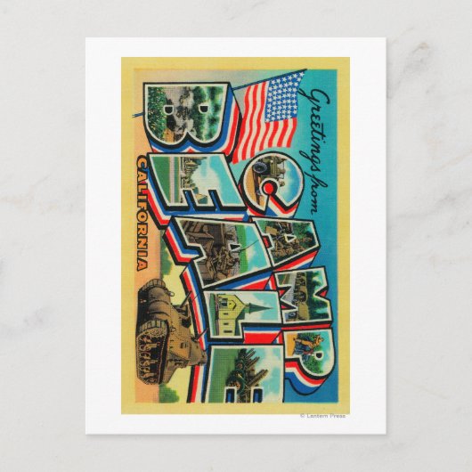 Camp Beale, Californië - grote letterscènes Briefkaart (Voorkant)
