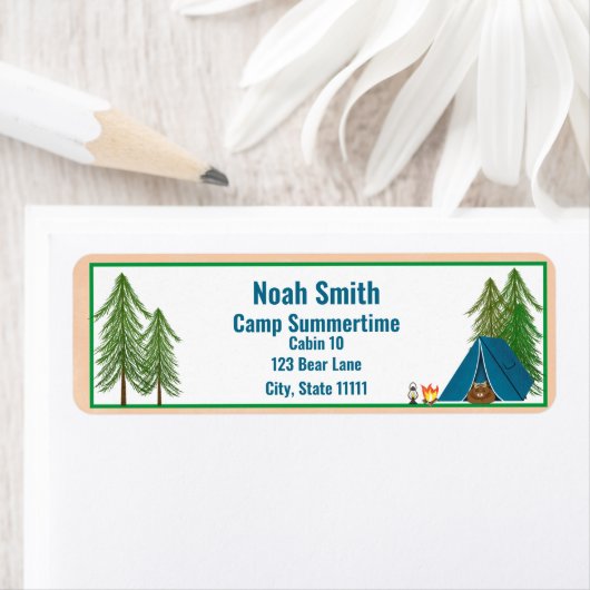 Camp Beer Camping Return-adreslabel Etiket (Insitu)