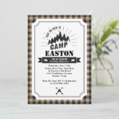 Camp Birthday Party Invitation Kaart (Staand voorkant)