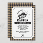 Camp Birthday Party Invitation Kaart (Voorkant / Achterkant)