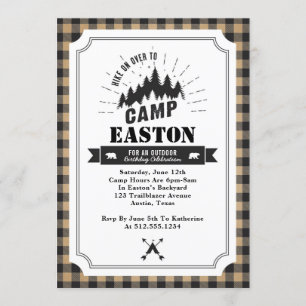 Camp Birthday Party Invitation Kaart