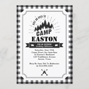 Camp Birthday Party Invitation Kaart