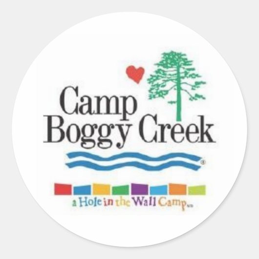 Camp Boggy Creek Ronde Sticker (Voorkant)