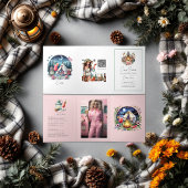 Camp Bride Bachelorette Weekendfoto en QR-code Drieluik Uitnodiging