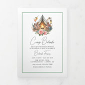 Camp Bride Bachelorette Weekendfoto en QR-code Drieluik Uitnodiging (Cover)