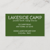 Camp Camp Camping Campground Visitekaartje (Achterkant)