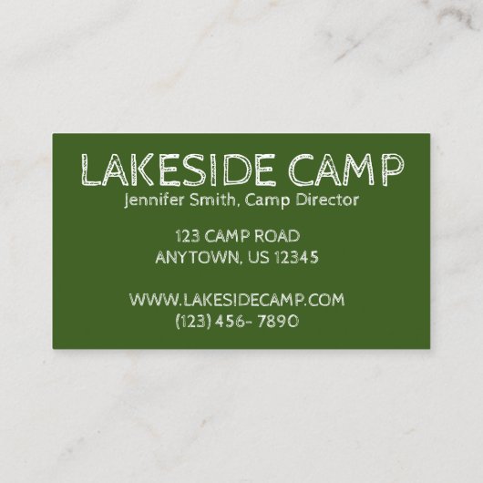 Camp Camp Camping Campground Visitekaartje (Achterkant)