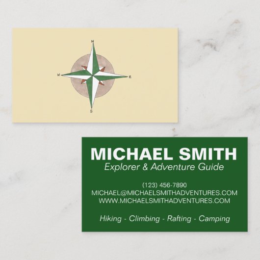 Camp Camp Camping Hiking (beklimming van compass A Visitekaartje (Voorkant / Achterkant)