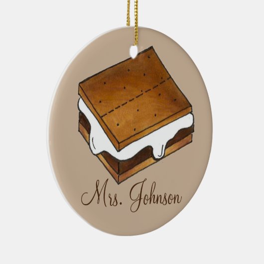 Camp Campfire S'mores Teacher Appreciation Gift Keramisch Ornament (Rechts)