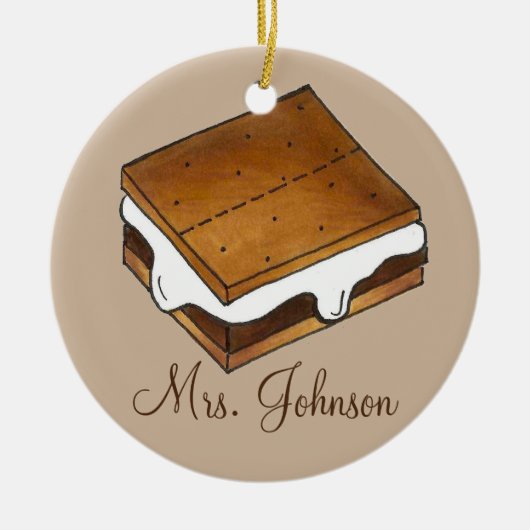 Camp Campfire S'mores Teacher Appreciation Gift Keramisch Ornament (Voorkant)