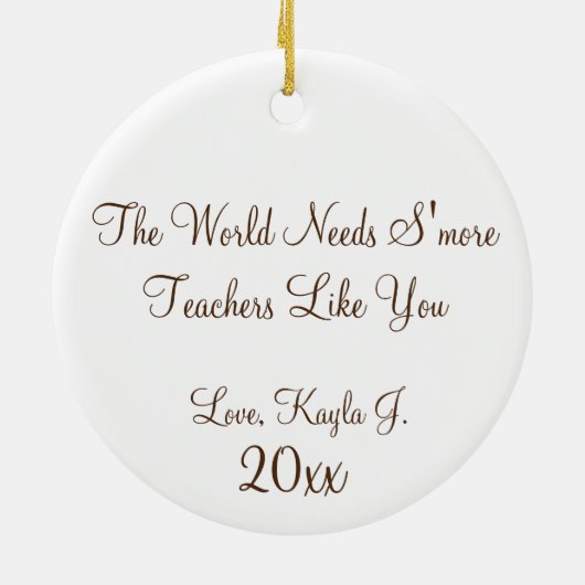 Camp Campfire S'mores Teacher Appreciation Gift Keramisch Ornament (Achterkant)