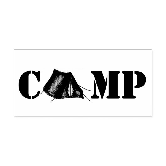 CAMP Campground Camping Tent Outdoor Bos Stamp Rubberstempel (Afrduk)