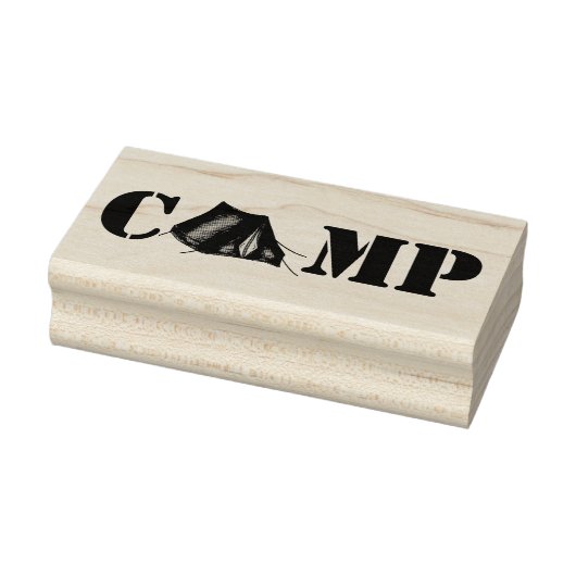 CAMP Campground Camping Tent Outdoor Bos Stamp Rubberstempel (Stempel)