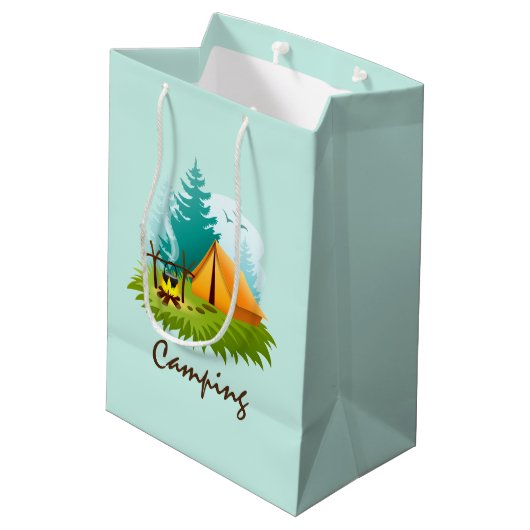 Camp Camping Design Gift Bag Medium Cadeauzakje (Achterkant Gekanteld)