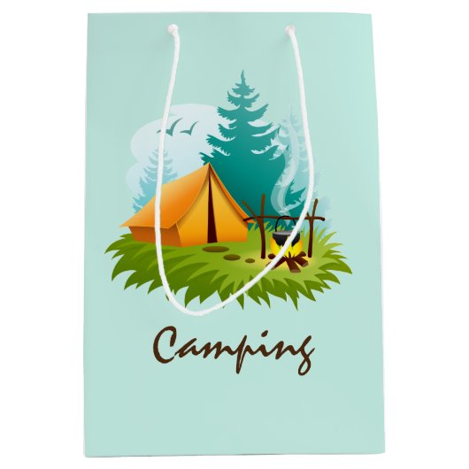 Camp Camping Design Gift Bag Medium Cadeauzakje (Voorkant)