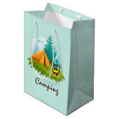 Camp Camping Design Gift Bag Medium Cadeauzakje (Voorkant Gekanteld)