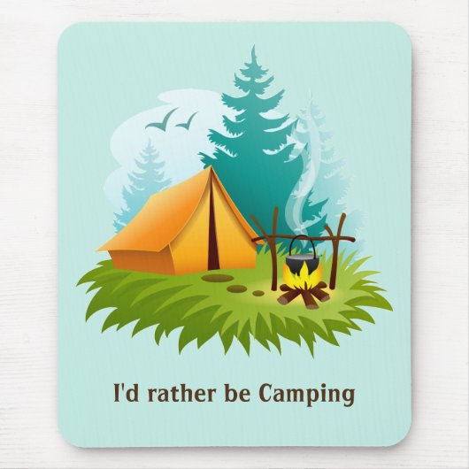 Camp Camping Design Mousepad Muismat (Voorkant)