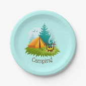 Camp Camping Design Paper Party Bord (Voorkant)
