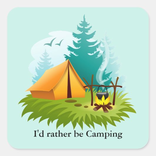 Camp Camping Design Sticker (Voorkant)