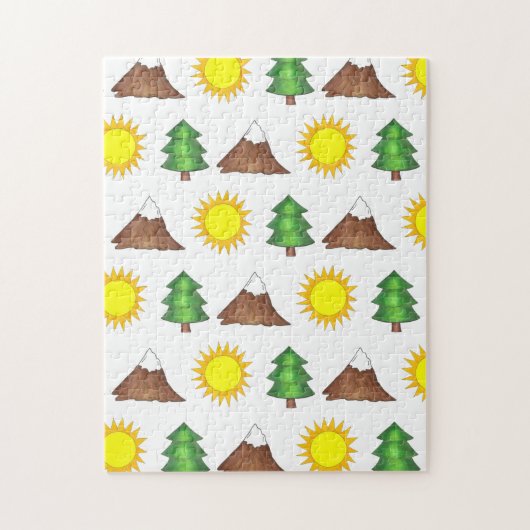 Camp Camping Hiking Natuur Sun Mountain Tree Legpuzzel (Verticaal)