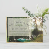 Camp Camping Weekend kaart Uitnodiging (Staand voorkant)