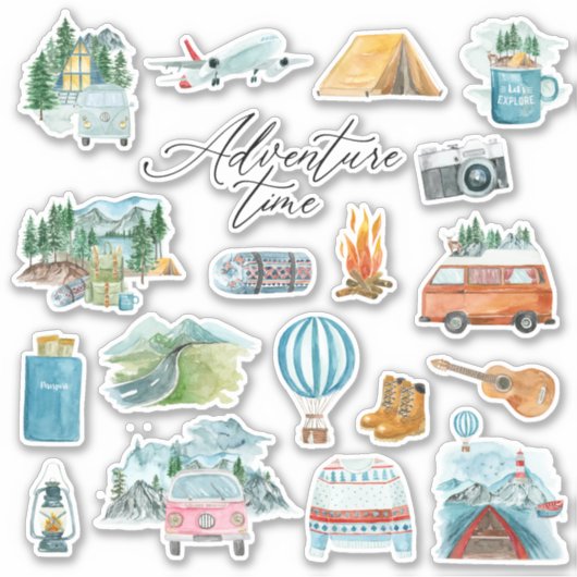 Camp Caravan Adventure Road Trip Bullet Journal Sticker (Voorkant)