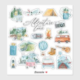 Camp Caravan Adventure Road Trip Bullet Journal Sticker