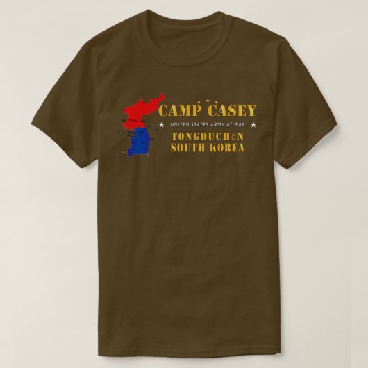 Camp Casey Tongduchon Zuid-Korea w Kaart X T-shirt (Design voorkant)